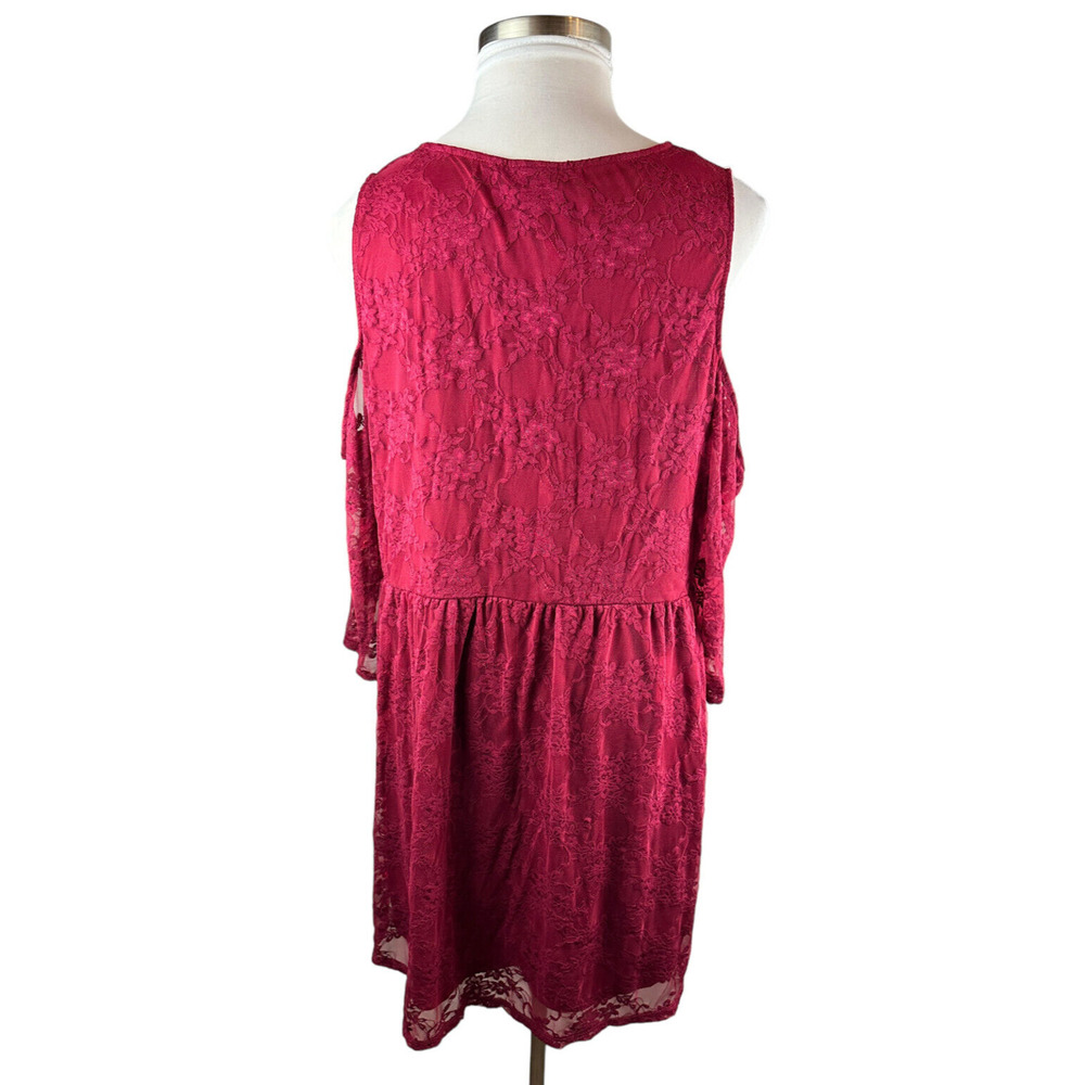 Torrid Babydoll Stretch Lace Cold Shoulder Top Biking Red Plus Size 4 4X - Picture 6 of 15